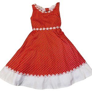 Rare Editions Red Polka Dot Dress Sz 6 Girls